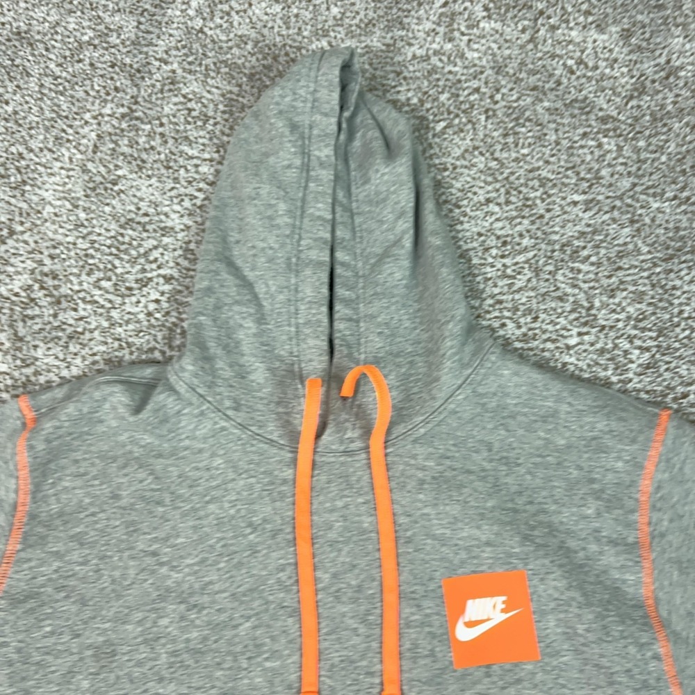 Nike Hoodie Mens XL Gray Pullover Sweatshirt Just Do It Logo Sportswear Sweater - Picture 4 of 11